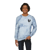 Faith Walk Crewneck Sweatshirt — Tie-Dye Footprint Graphic