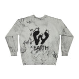 Faith Walk Crewneck Sweatshirt — Tie-Dye Footprint Graphic