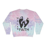 Tie-Dye Sweatshirt — Walk By Faith Footprint Crewneck