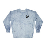 Faith Walk Crewneck Sweatshirt — Tie-Dye Footprint Graphic
