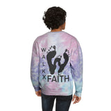 Tie-Dye Sweatshirt — Walk By Faith Footprint Crewneck