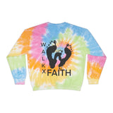 Tie-Dye Sweatshirt — Walk By Faith Footprint Crewneck
